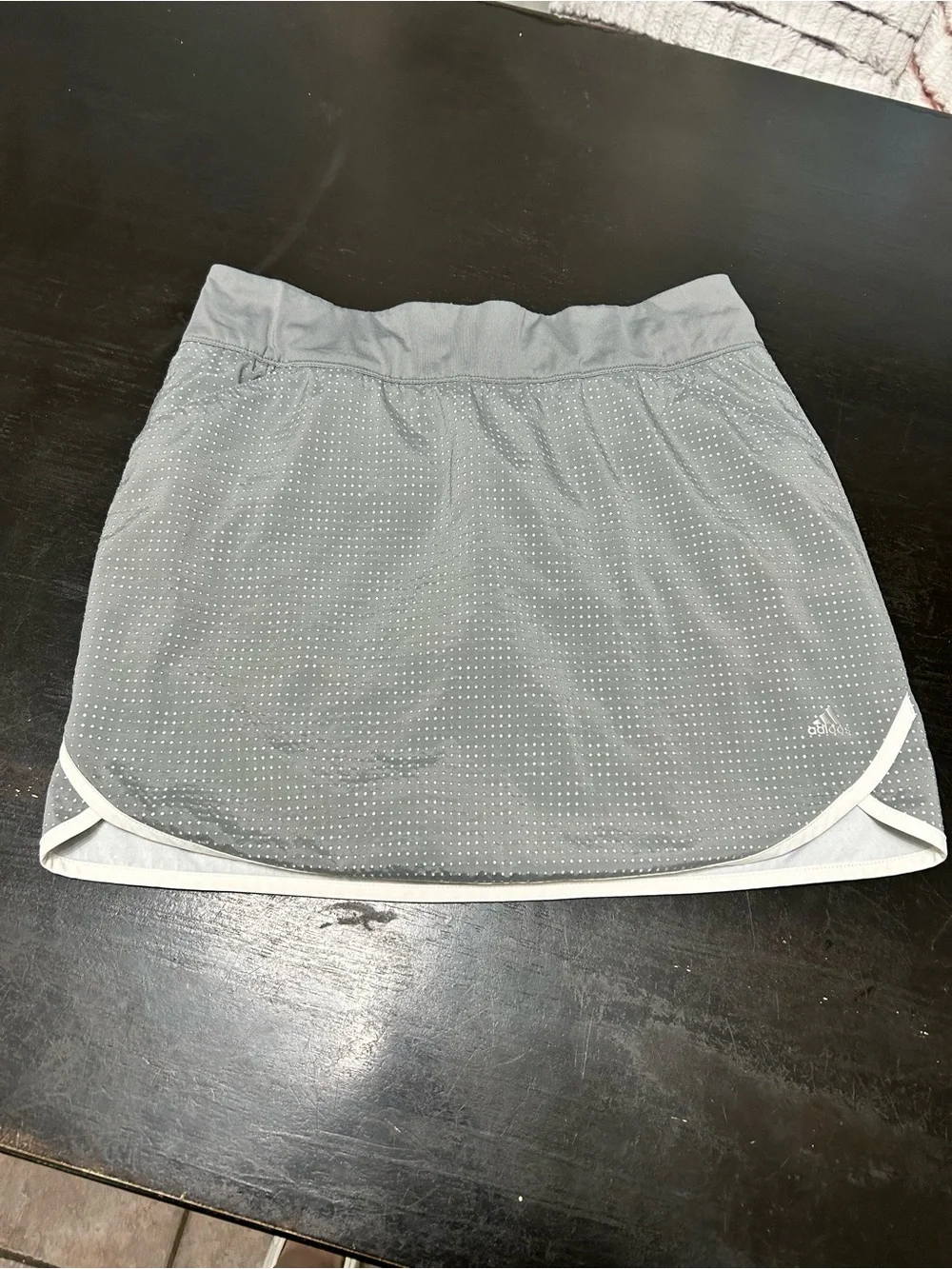 adidas Light Gray Mini Athletic Skort with Dot Print
